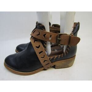 Musse And Cloud Womens Size 39 EUR Blue Brown Leather Ankle Fashion Boots Bootie